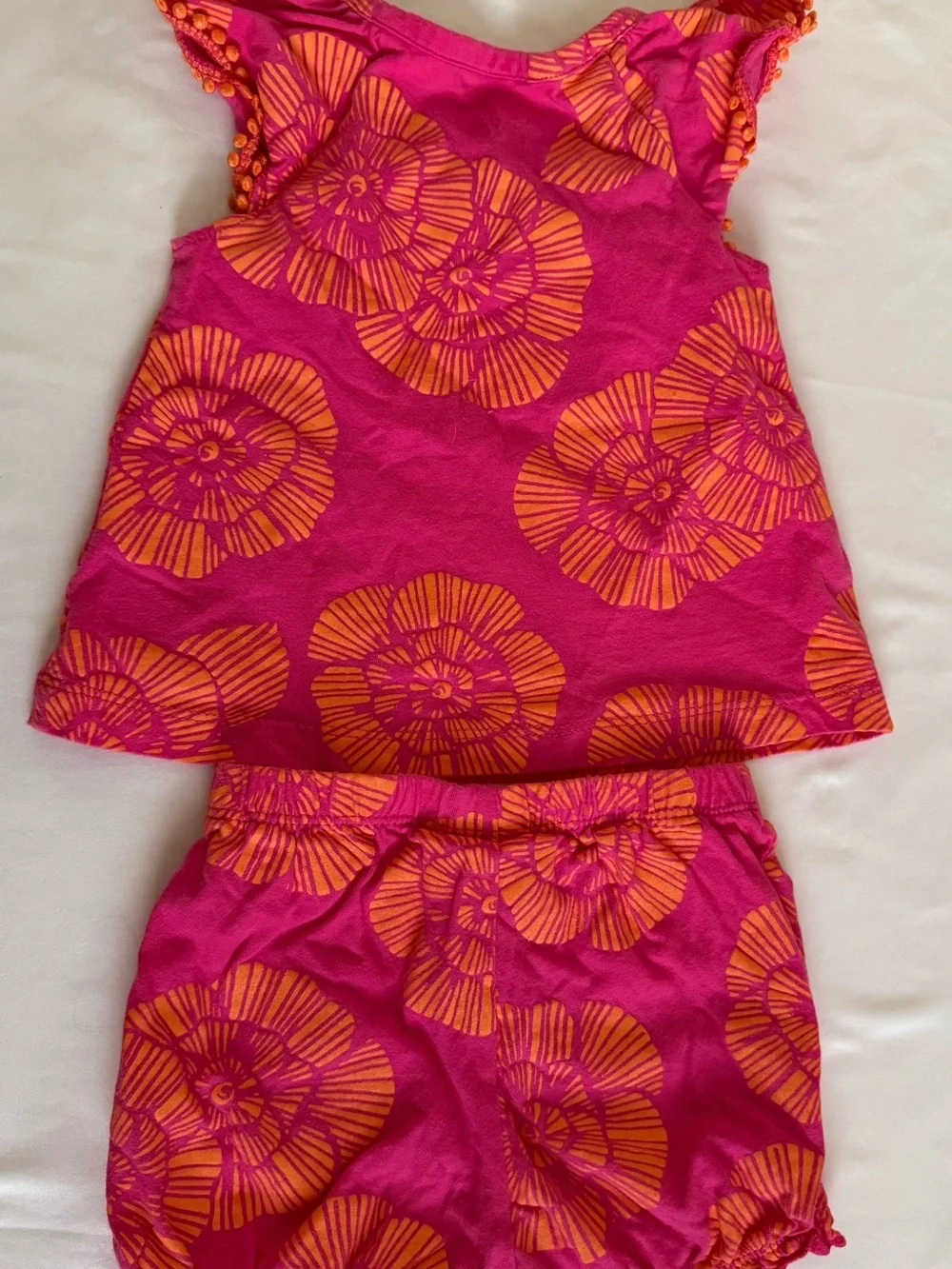 Carter's Pink and Orange Floral Short Sleeve Top & Shorts Set
